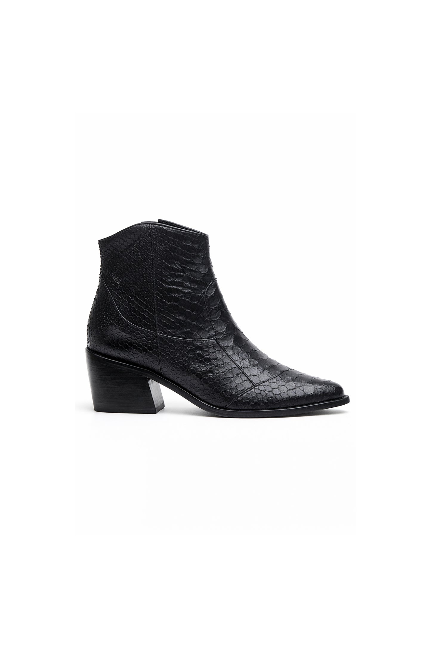 BOTA MADRE REINA COURO PYTHON PRETO