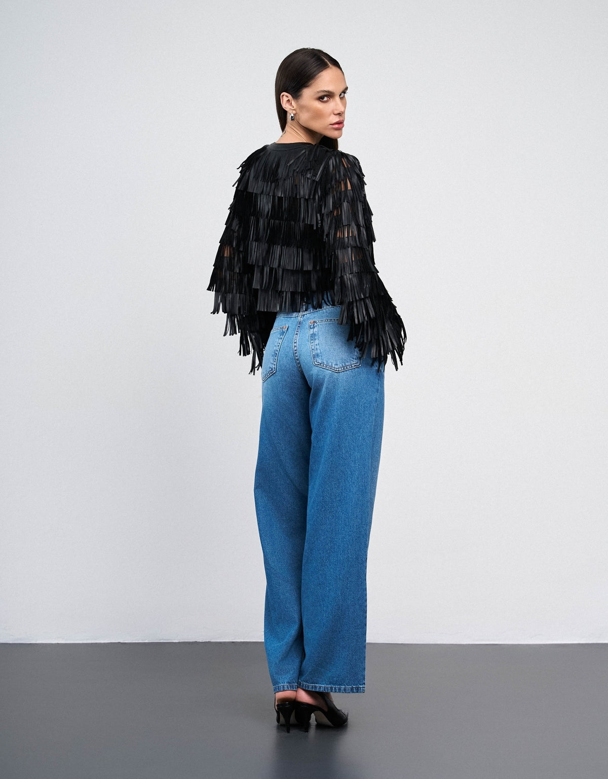 CALÇA ANDREIA MADRE REINA  WIDE JEANS AZUL