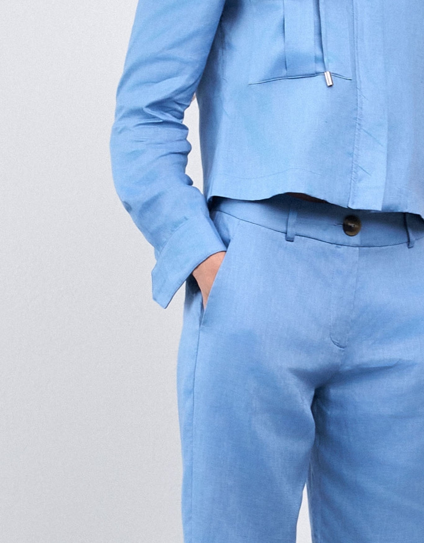 CALÇA ANNA MADRE REINA LINHO BLUE DAY