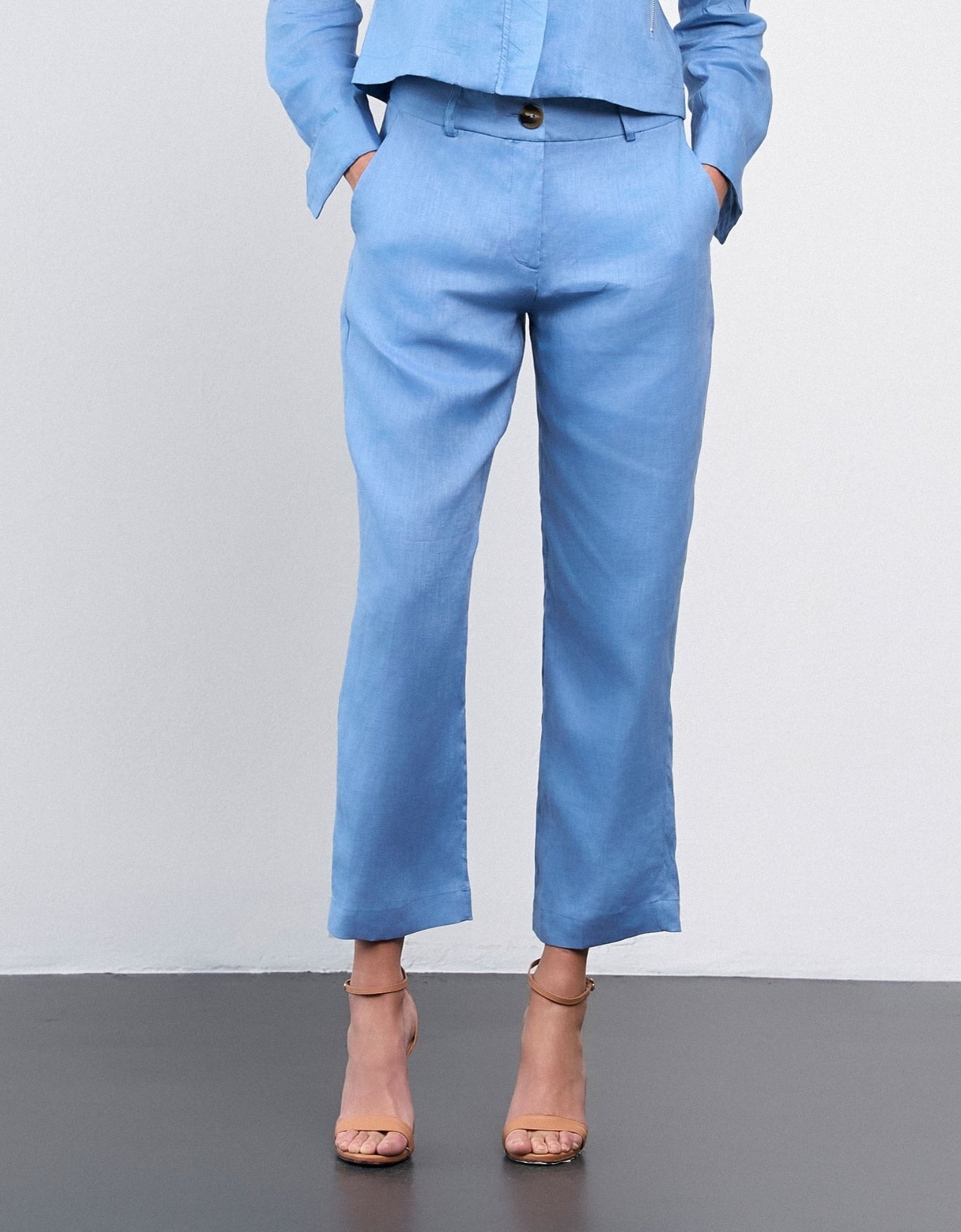 CALÇA ANNA MADRE REINA LINHO BLUE DAY