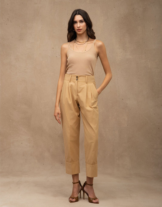 CALÇA CLÉO MADRE REINA ALFAIATARIA AREIA