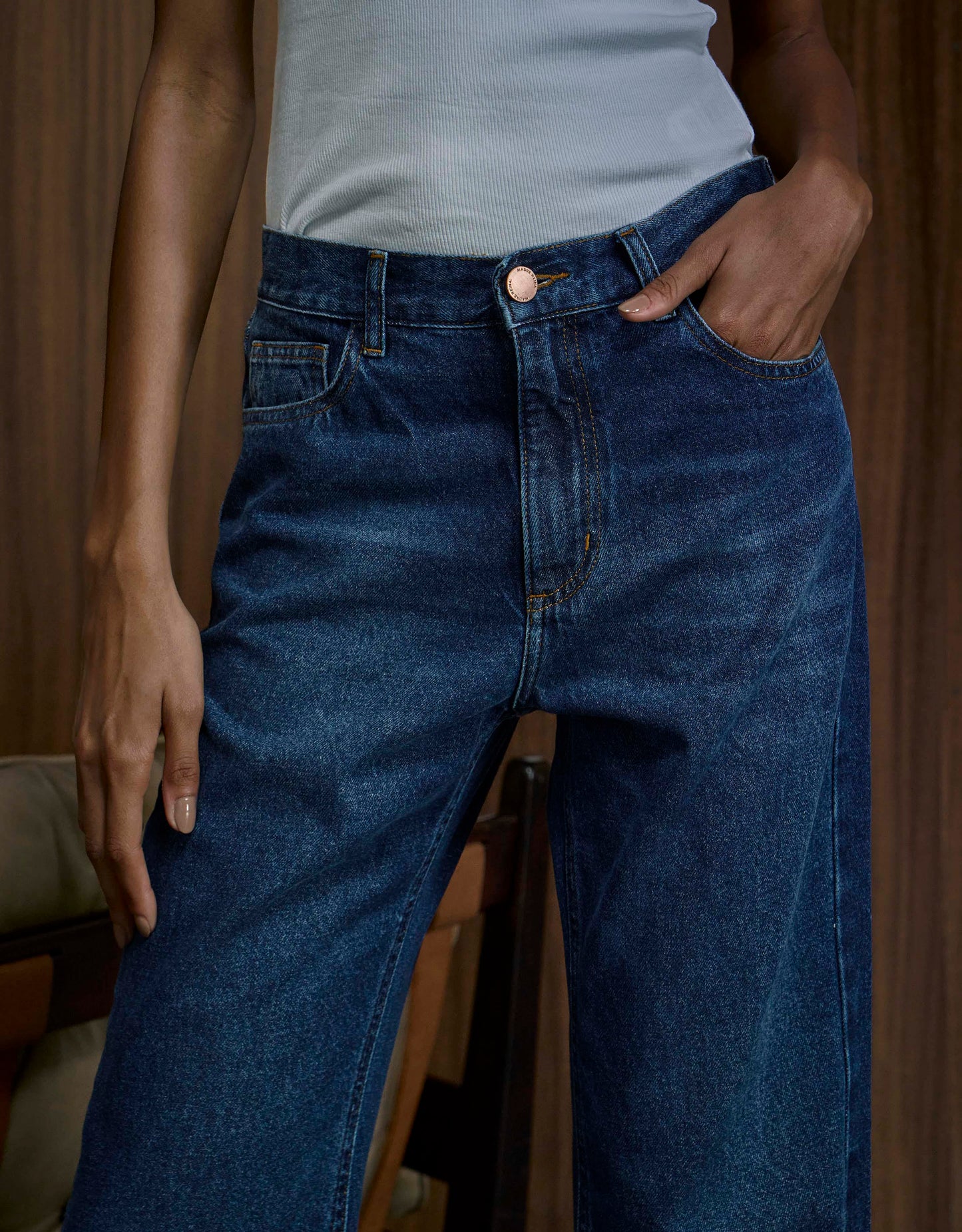 CALÇA FERNANDA MADRE REINA JEANS AZUL JEANS