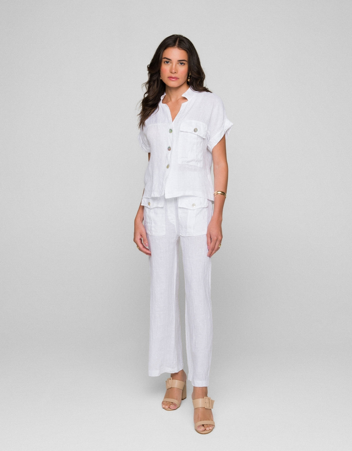 CALÇA GABI MADRE REINA LINHO BRANCO