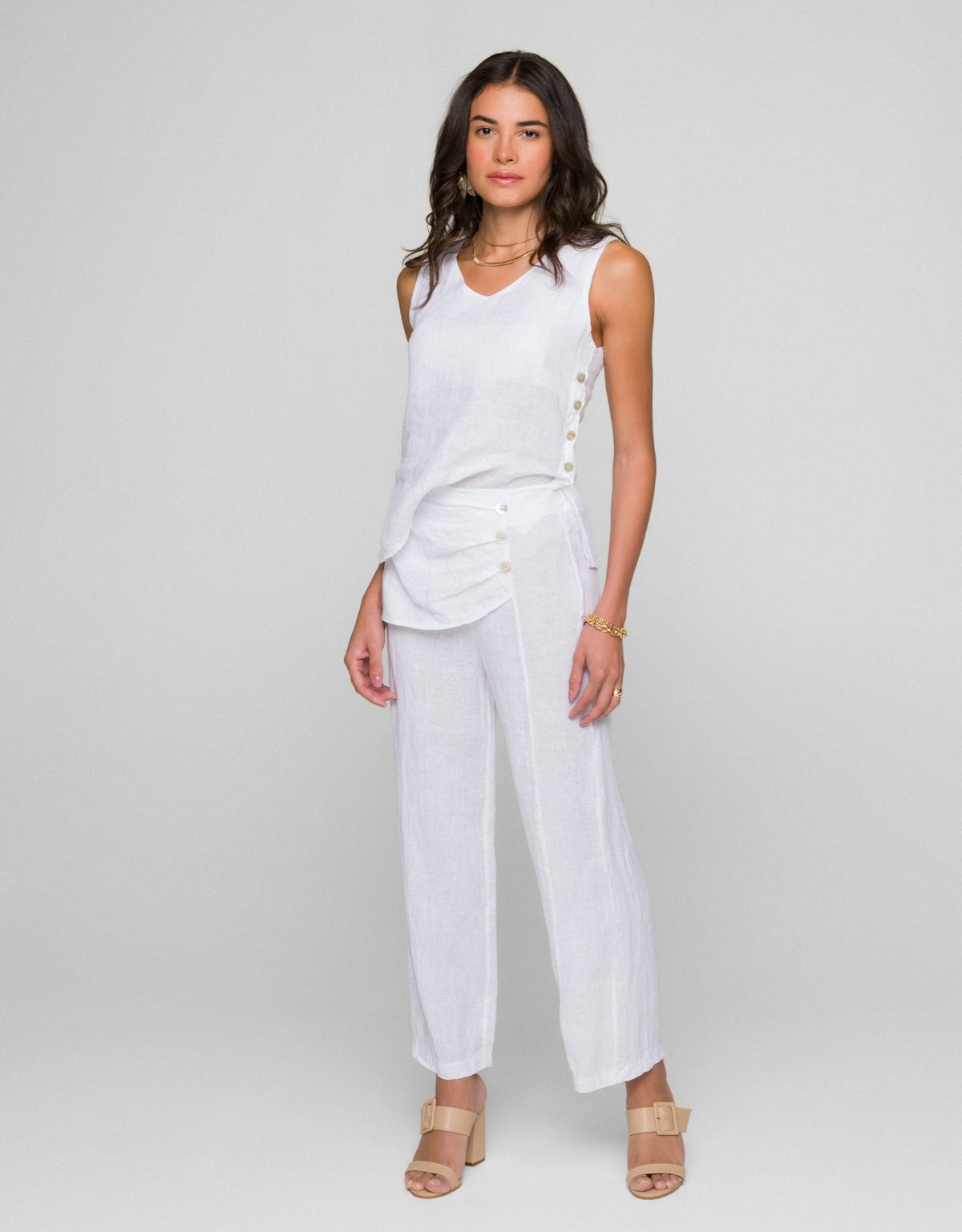 CALÇA GABI MADRE REINA LINHO BRANCO