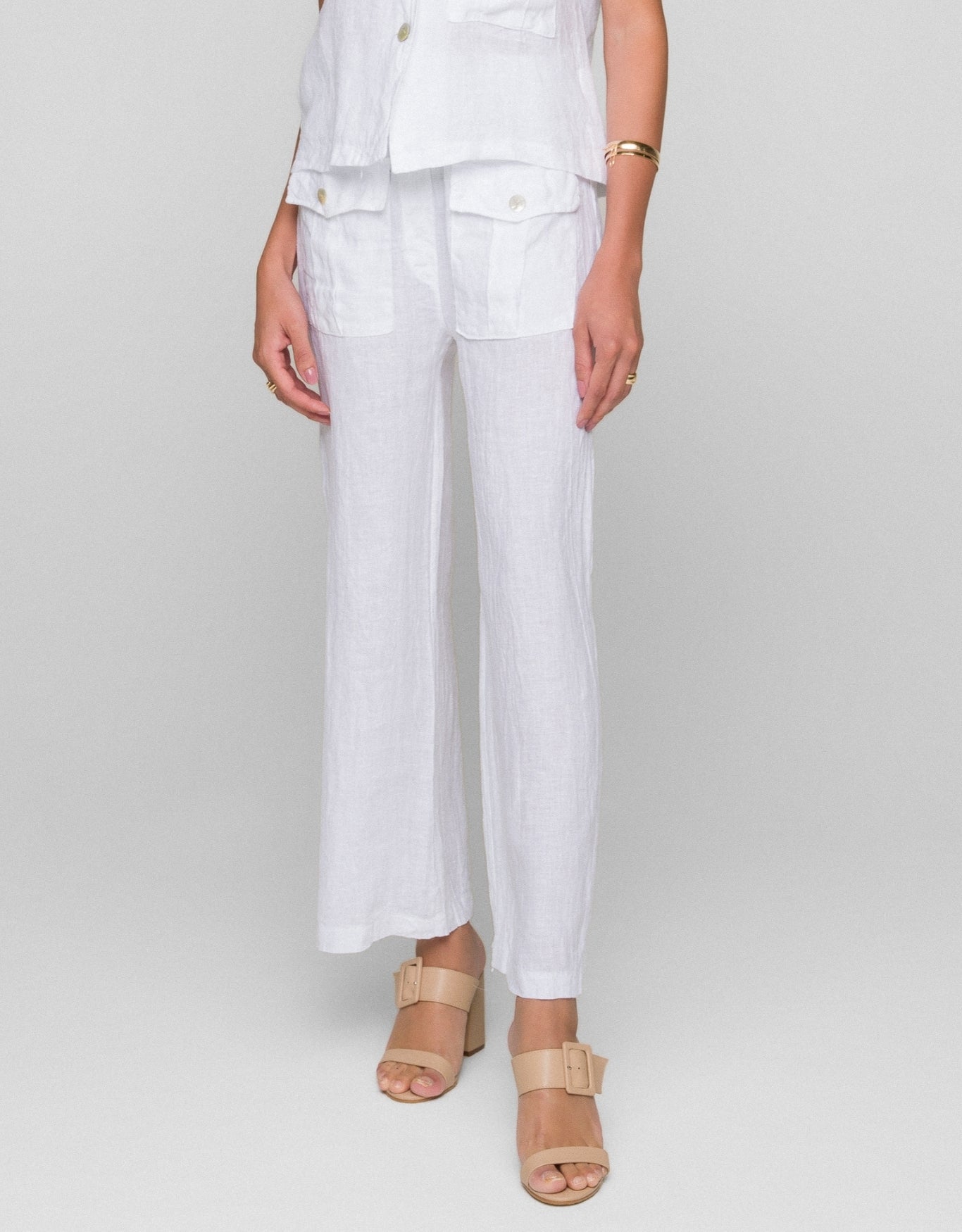 CALÇA GABI MADRE REINA LINHO BRANCO