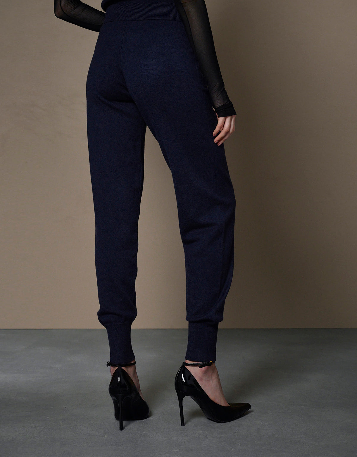 CALÇA JOGGING MADRE REINA TRICOT AZUL MARINE