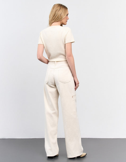 CALÇA LEONA MADRE REINA JEANS OFF WHITE