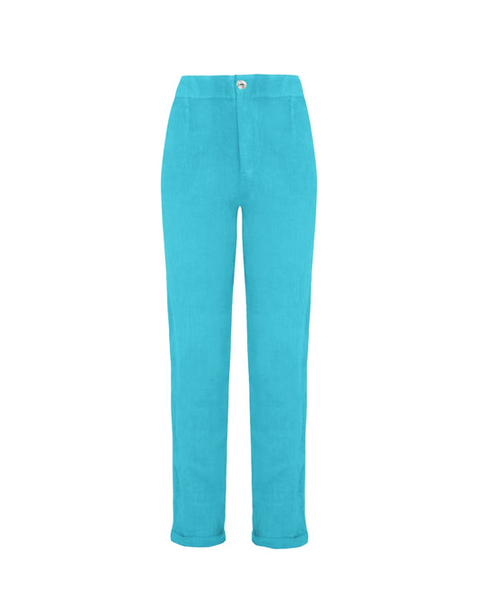 CALÇA MADRE REINA LINHO TURQUOISE