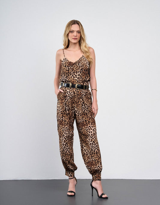 CALÇA MADRE REINA SEDA ANIMAL PRINT