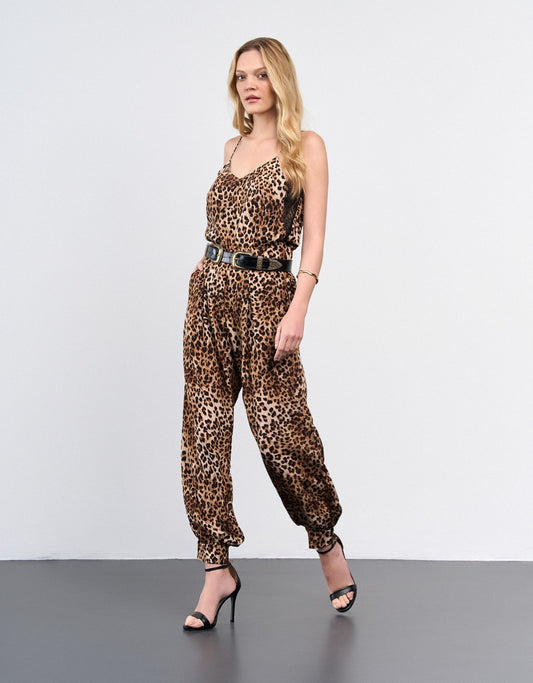 CALÇA MADRE REINA SEDA ANIMAL PRINT