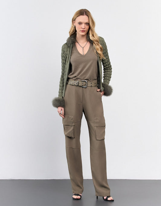 CALÇA MARGÔ MADRE REINA ALFAIATARIA GREIGE