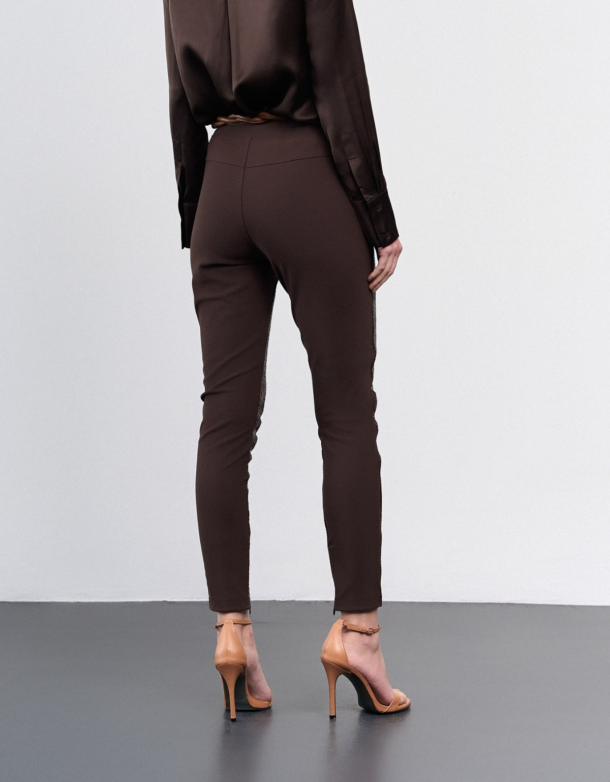 CALÇA PYTHON COM MALHA MADRE REINA DARK BROWN