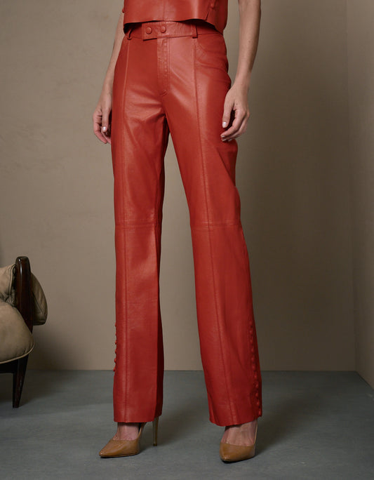 CALÇA SOPHIA MADRE REINA COURO AMBAR THUNDRA