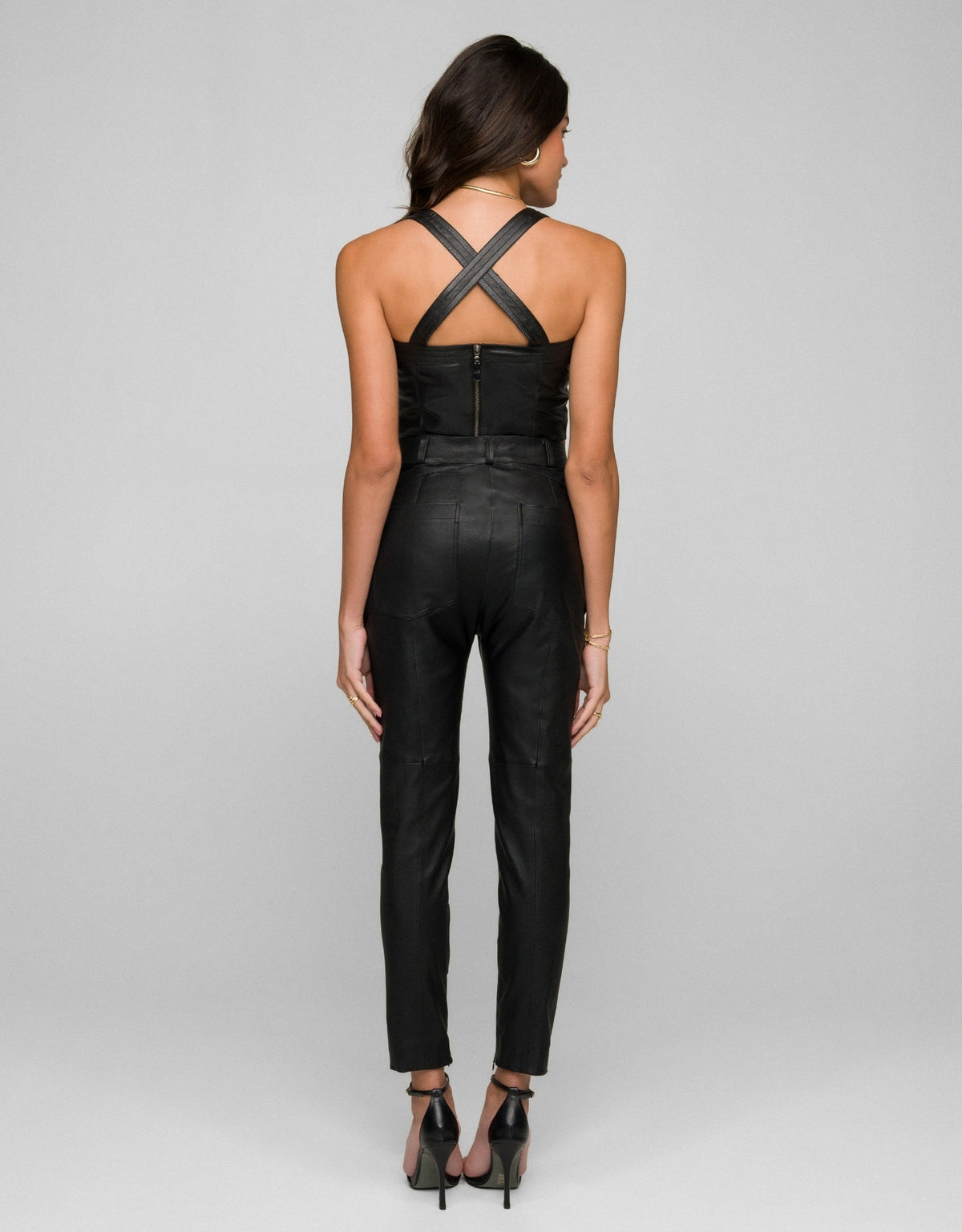 CALÇA  STRECH MADRE REINA COURO PRETO