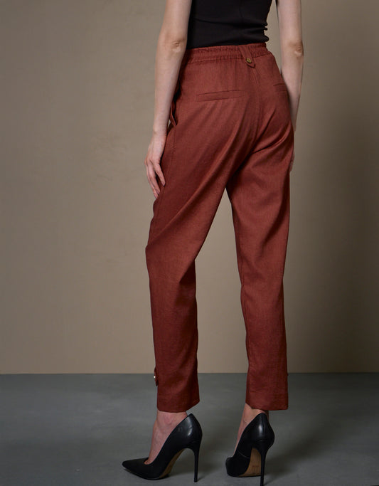 CALÇA NANDA MADRE REINA LINHO CANELA