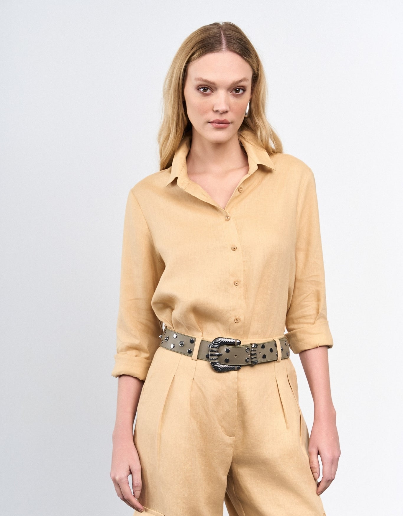 CAMISA ANNA MADRE REINA LINHO DESERT
