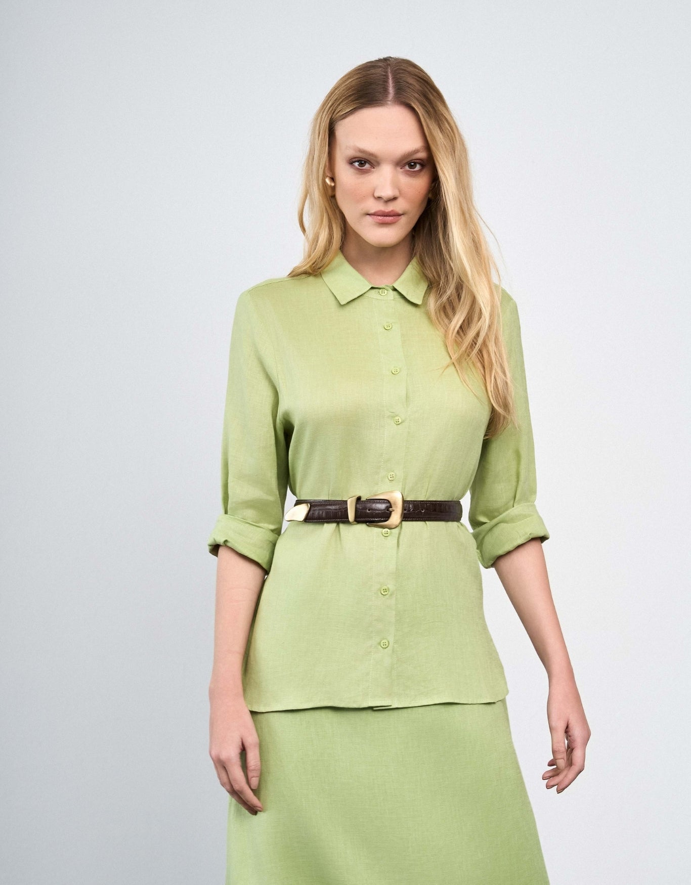 CAMISA ANNA MADRE REINA LINHO VERDE SHADOW