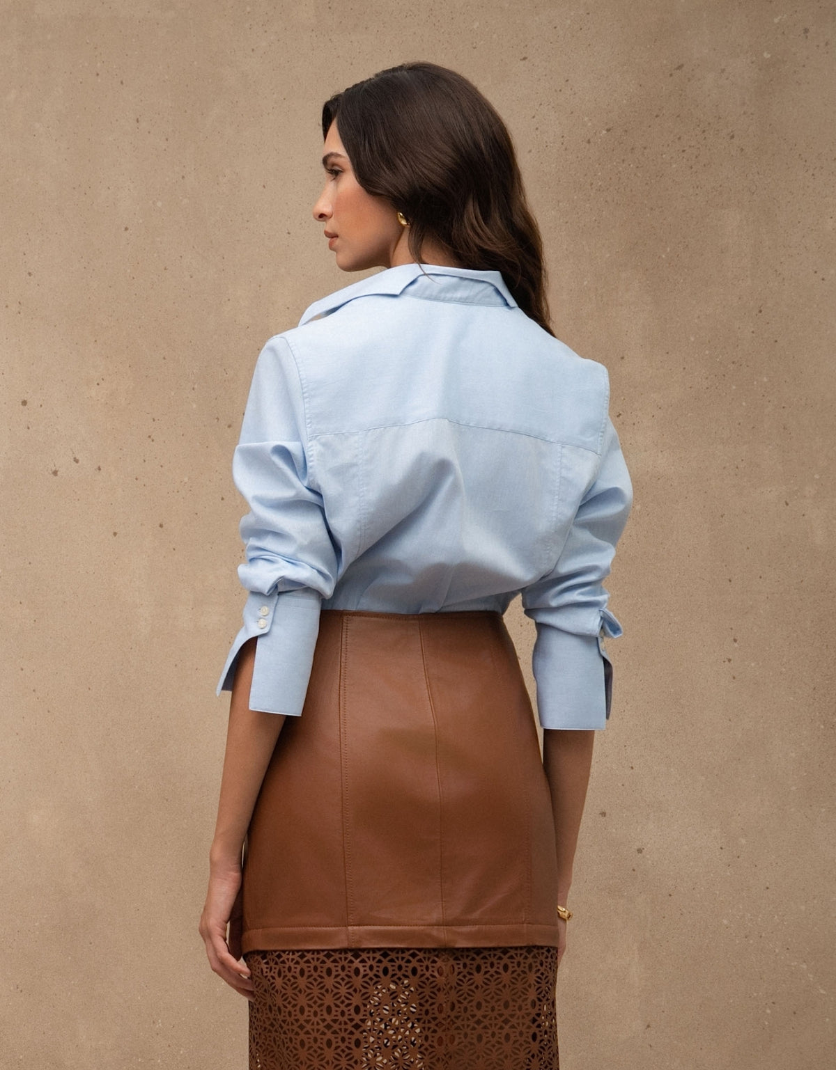 CAMISA ANNA MADRE REINA TRICOLINE AZUL ÁGATA