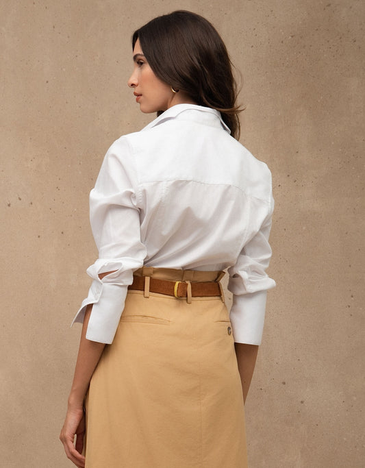 CAMISA ANNA MADRE REINA TRICOLINE OFF WHITE