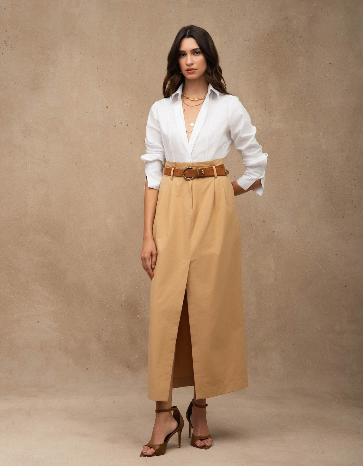 CAMISA ANNA MADRE REINA TRICOLINE OFF WHITE