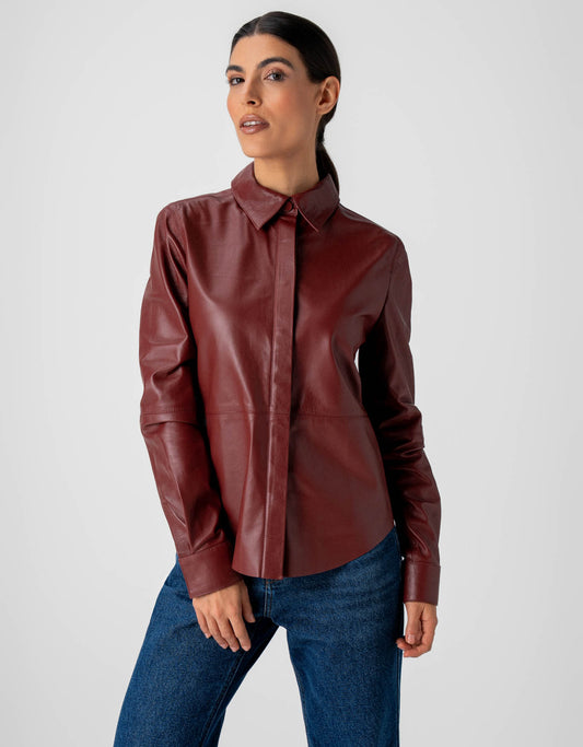 CAMISA BRUNA MADRE REINA COURO CANELA