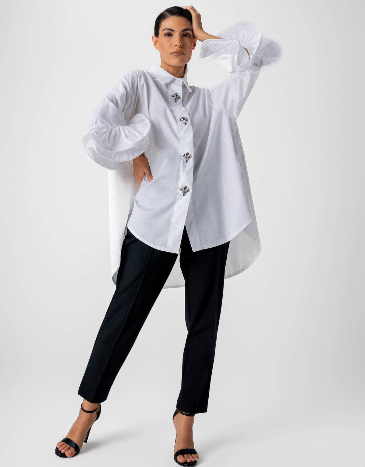 CAMISA CLARISSA MADRE REINA TRICOLINE BRANCO