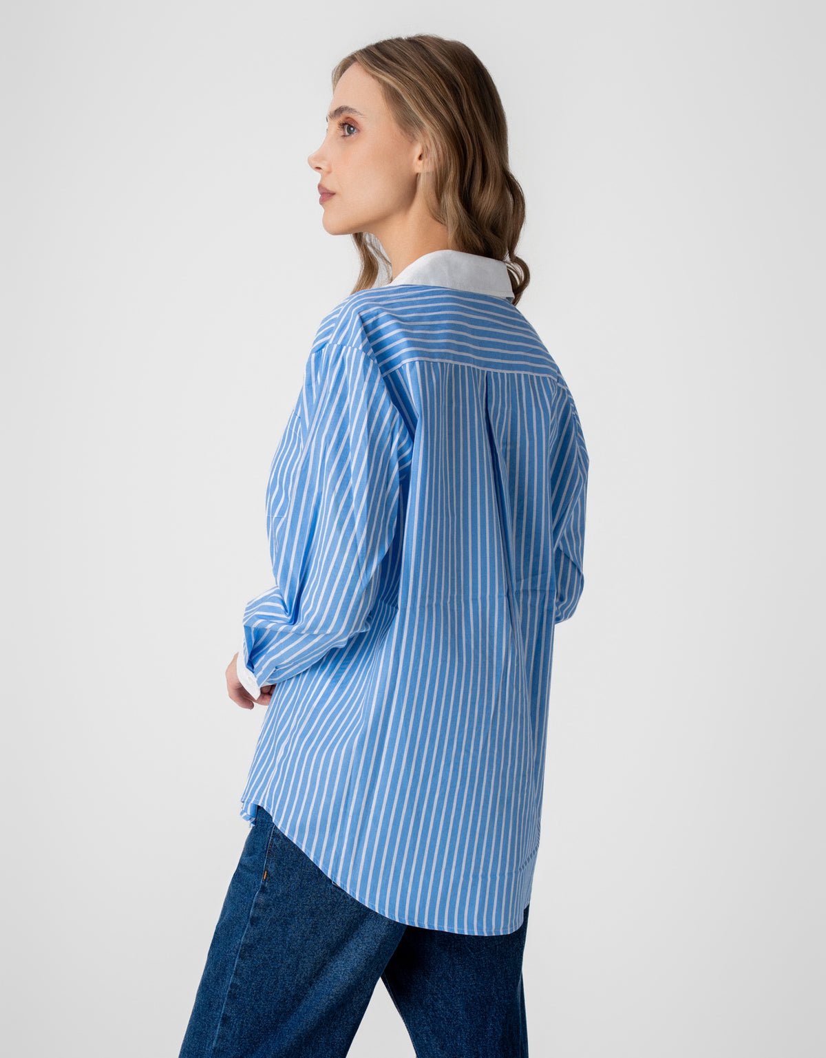 CAMISA CRIS MADRE REINA TRICOLINE AZUL CLARO