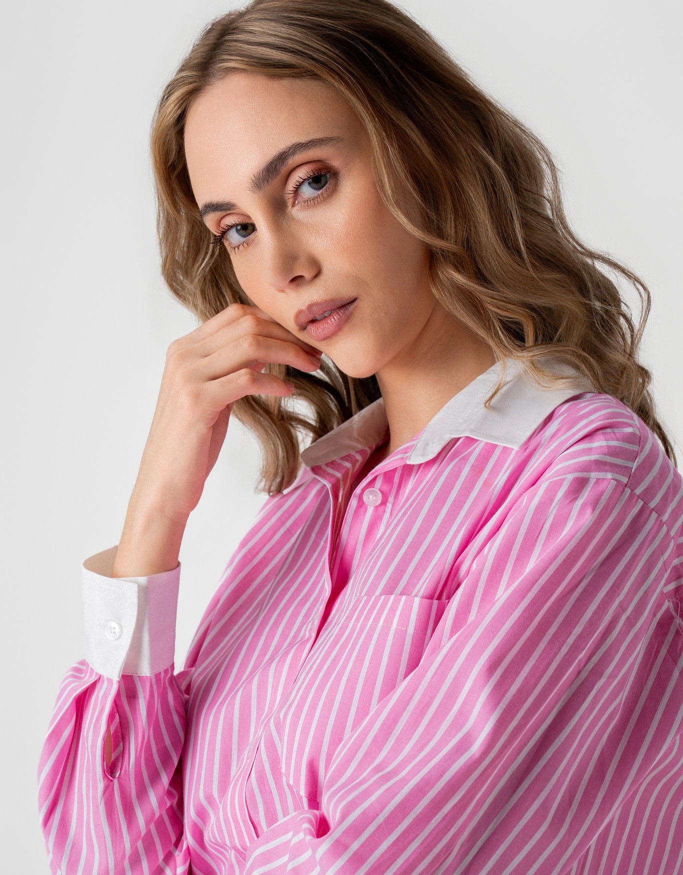 CAMISA CRIS MADRE REINA TRICOLINE ROSA