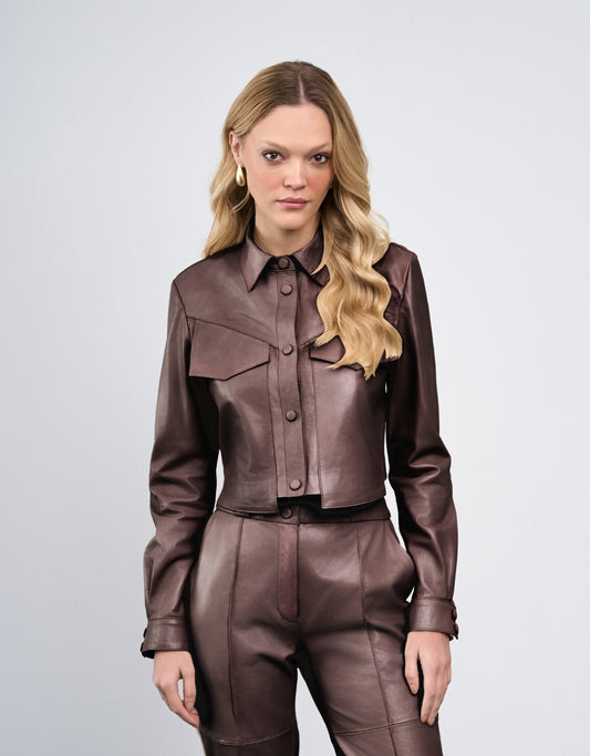 CAMISA ELISA MADRE REINA COURO DARK BROWN