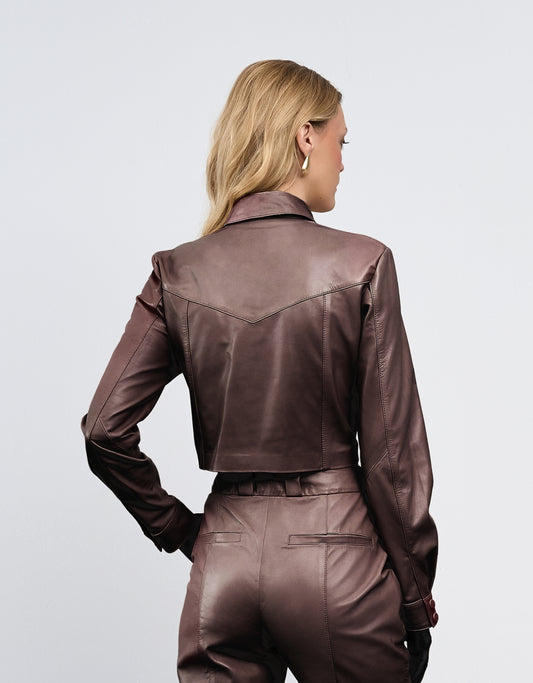 CAMISA ELISA MADRE REINA COURO DARK BROWN