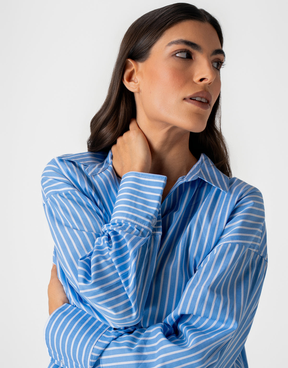 CAMISA FABIA MADRE REINA AZUL LISTRAS