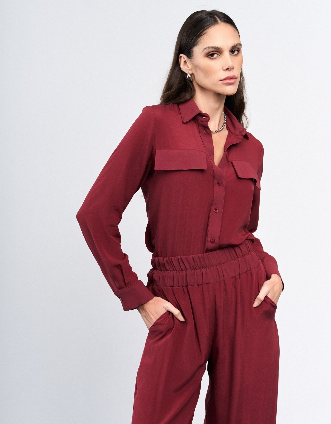 CAMISA LAÍS MADRE REINA SEDA PINOT