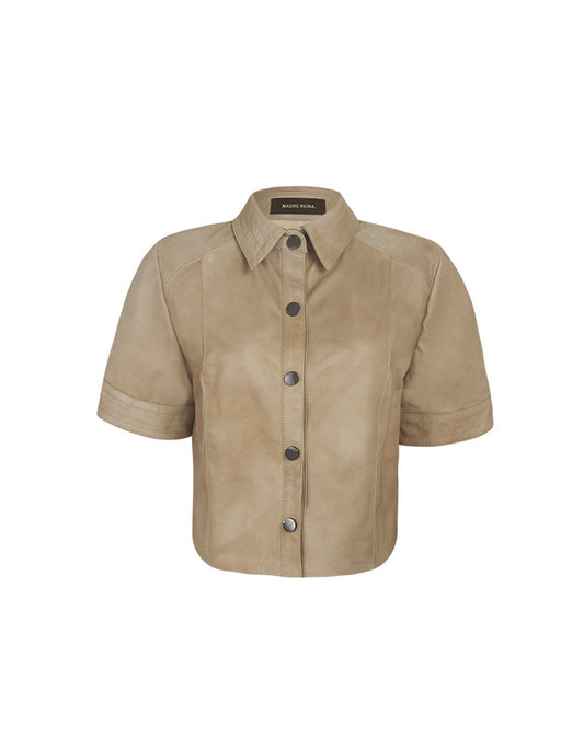 CAMISA MARIANA MADRE REINA COURO NOZES