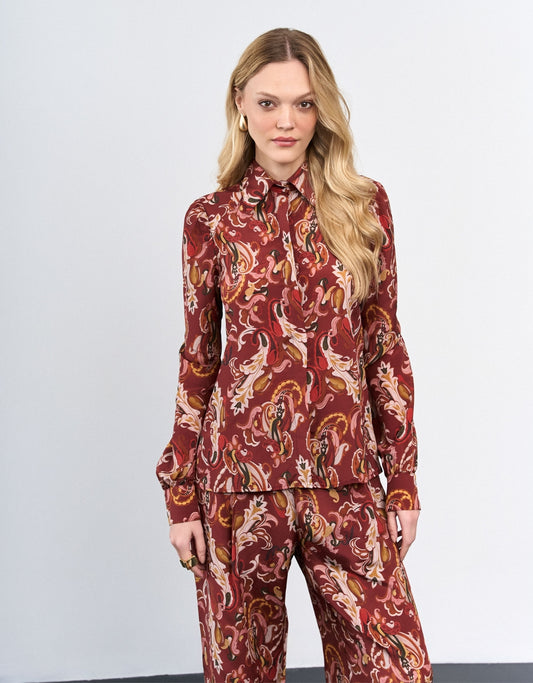 CAMISA MELINA MADRE REINA SEDA PAISLEY