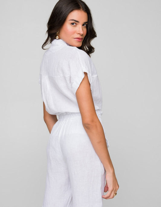 CAMISA TEREZA MADRE REINA LINHO BRANCO