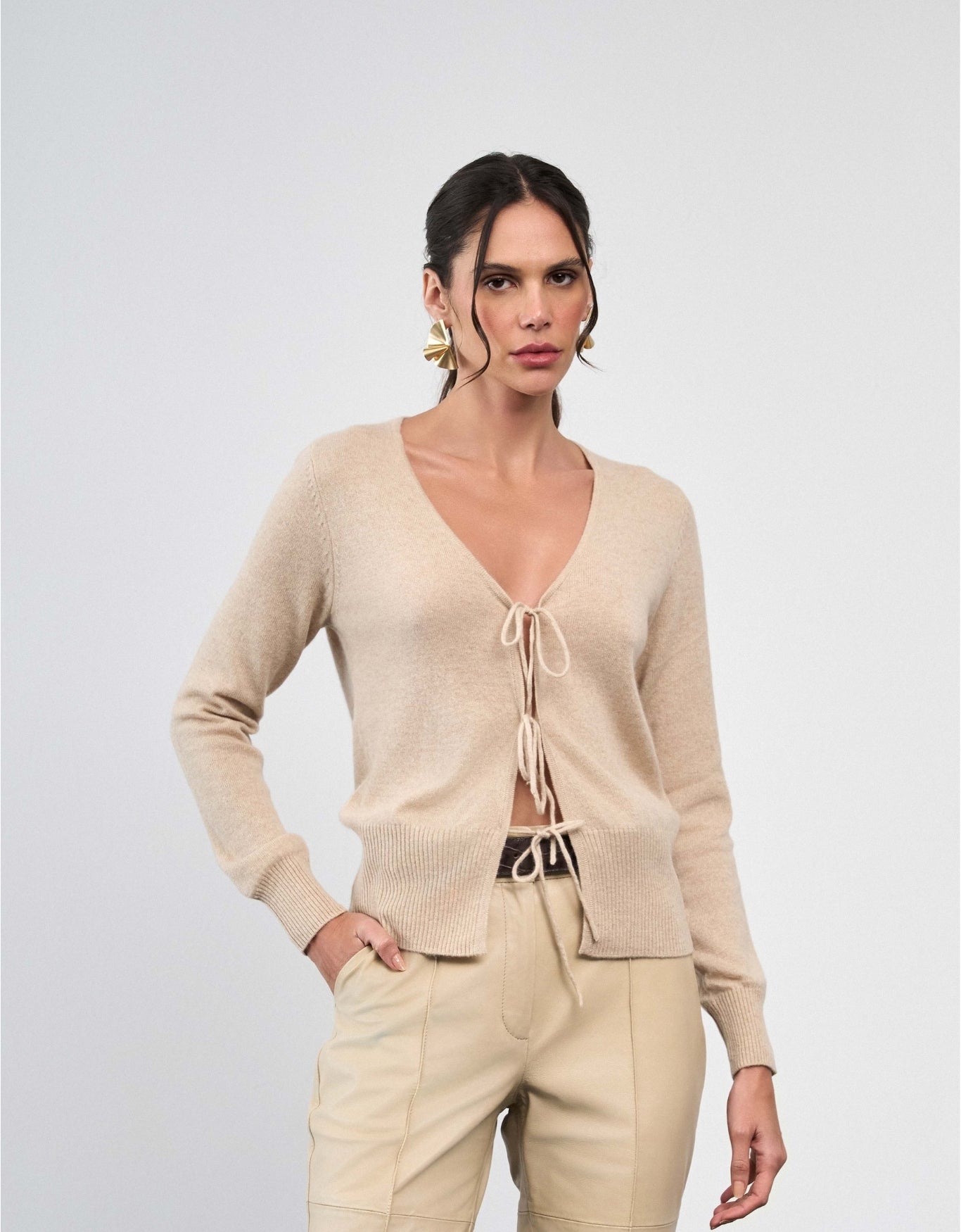 CARDIGAN AMARRAÇÃO MADRE REINA CASHMERE DESERT