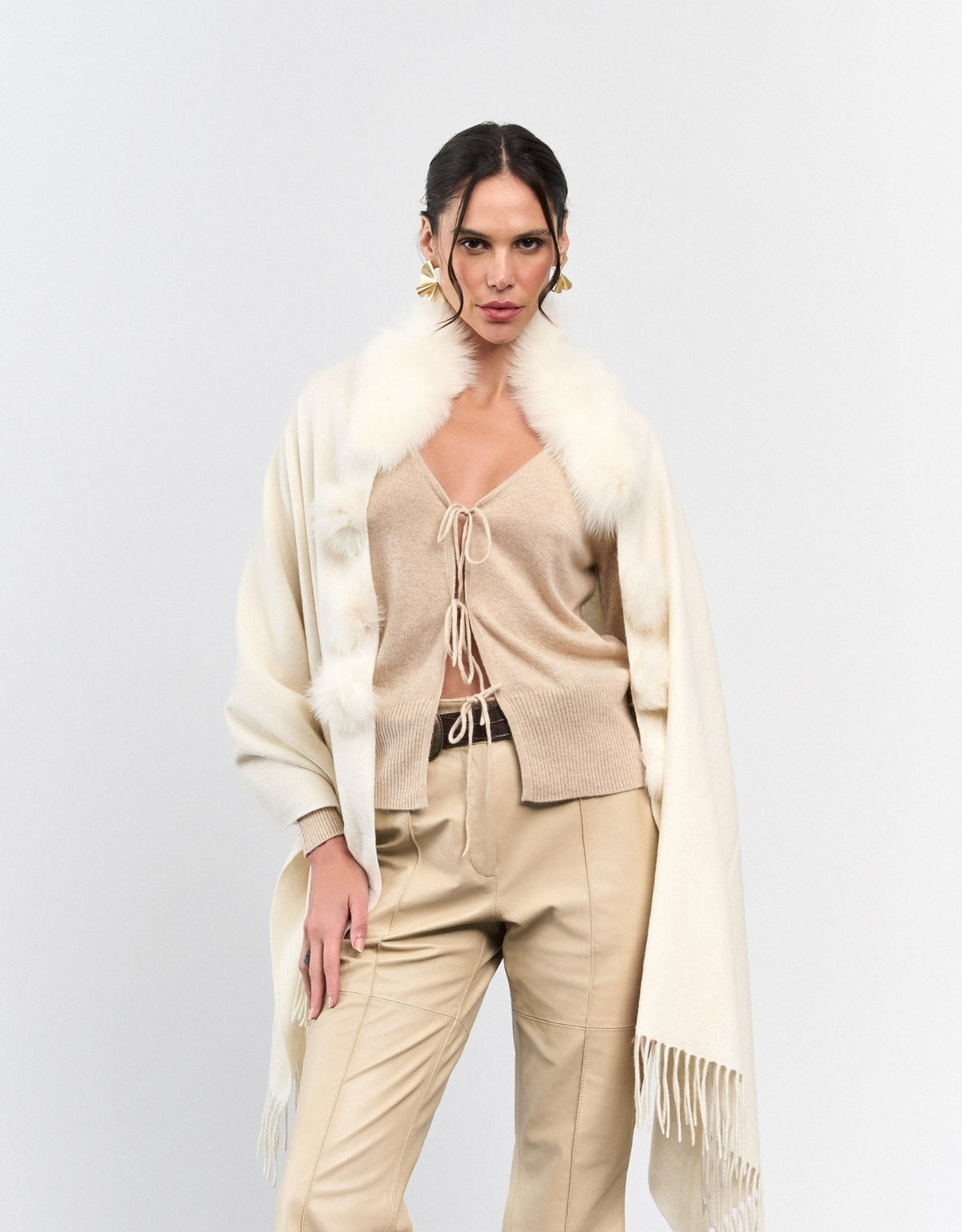 CARDIGAN AMARRAÇÃO MADRE REINA CASHMERE DESERT