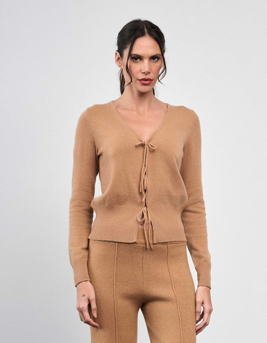 CARDIGAN AMARRAÇÃO MADRE REINA CASHMERE MOCCA