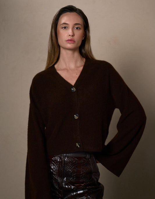 CARDIGAN OLÍVIA MADRE REINA CASHMERE MADEIRA