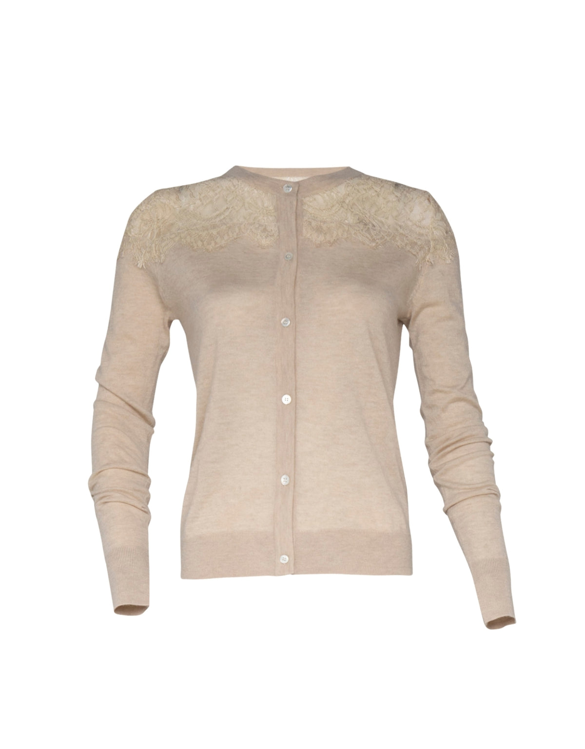 CARDIGAN RENDA MADRE REINA CASHMERE CAMEL
