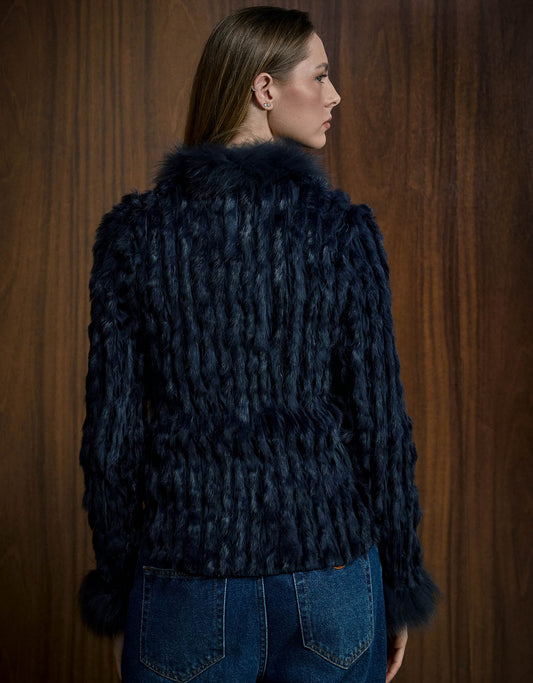 CASACO BIA MADRE REINA PELE AZUL MARINE