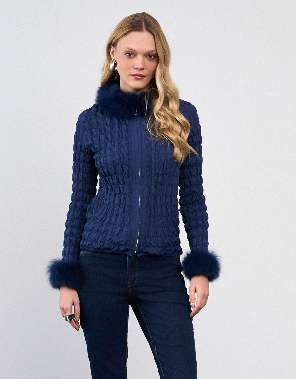 CASACO BIA MADRE REINA PELE NAVY