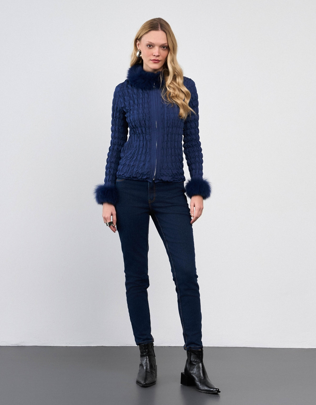 CASACO BIA MADRE REINA PELE NAVY