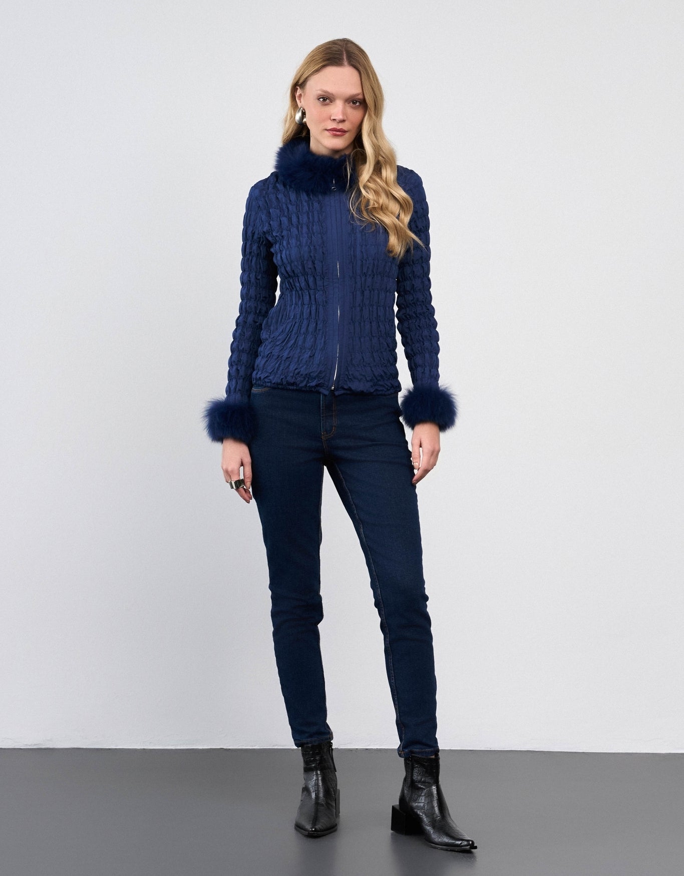 CASACO BIA MADRE REINA PELE NAVY