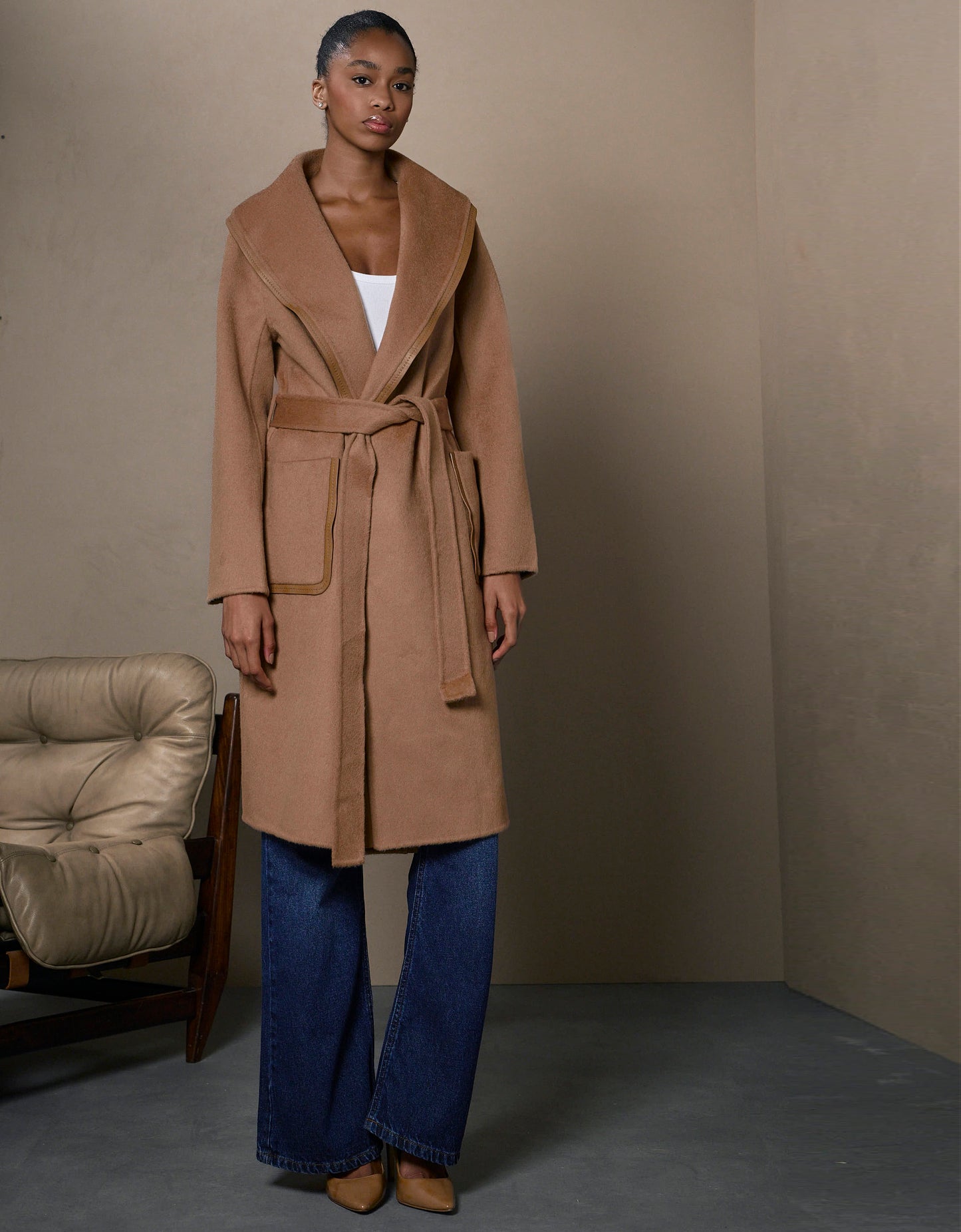 CASACO CLAIR MADRE REINA LÃ CAMEL