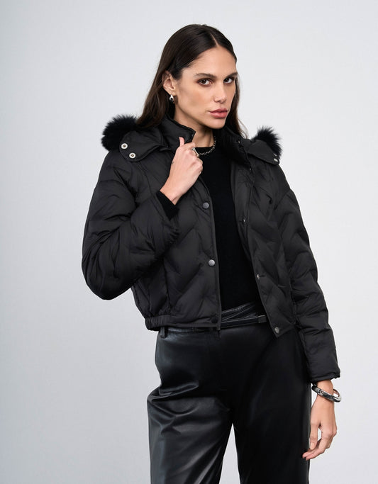 CASACO DUDA MADRE REINA NYLON PRETO