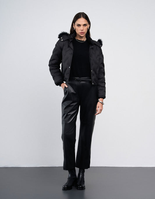 CASACO DUDA MADRE REINA NYLON PRETO