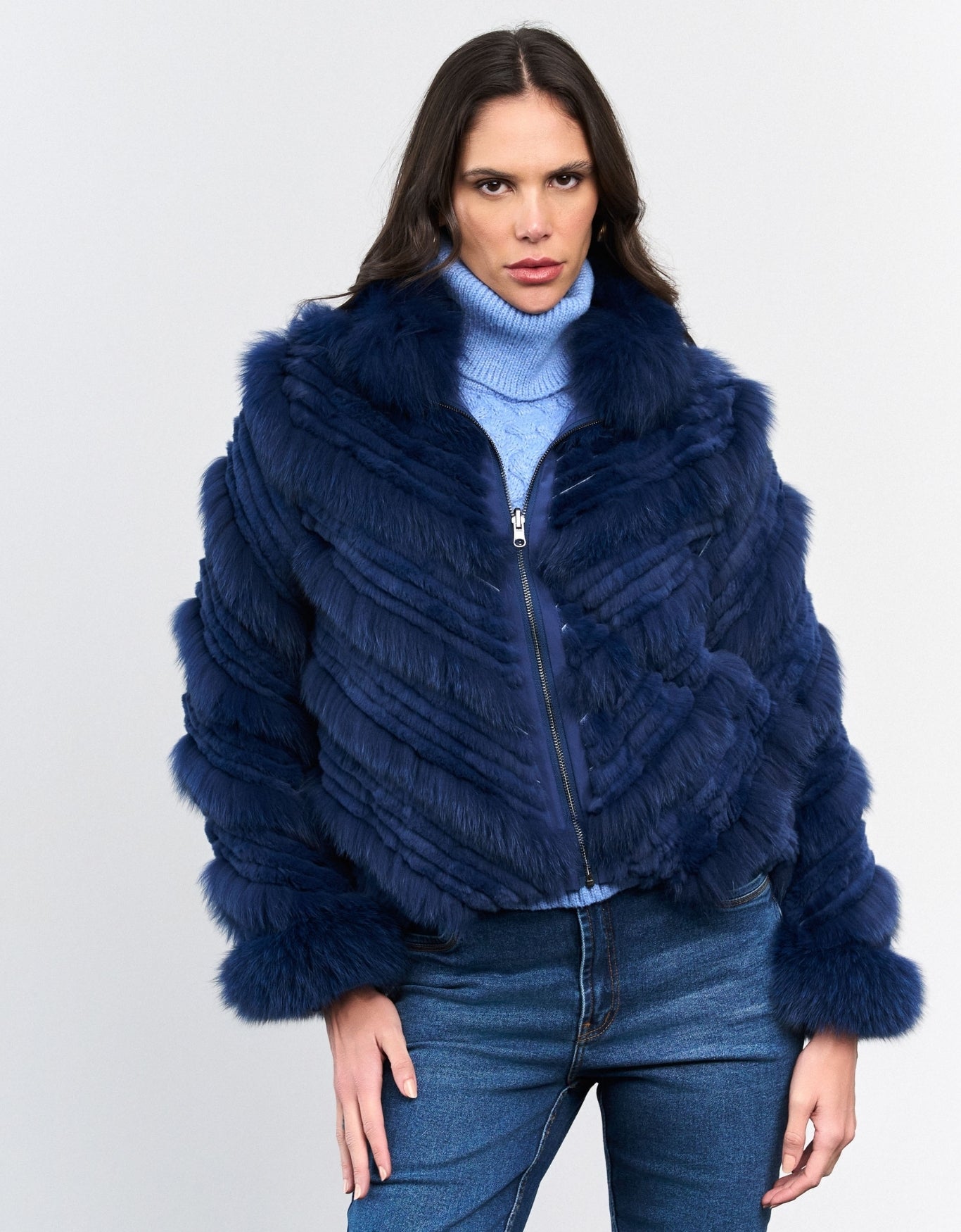 CASACO ELIZABETH MADRE REINA PELE NAVY