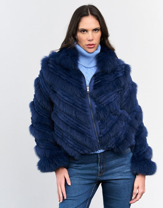 CASACO ELIZABETH MADRE REINA PELE NAVY