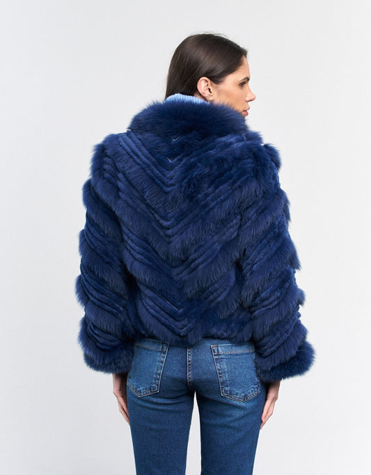 CASACO ELIZABETH MADRE REINA PELE NAVY